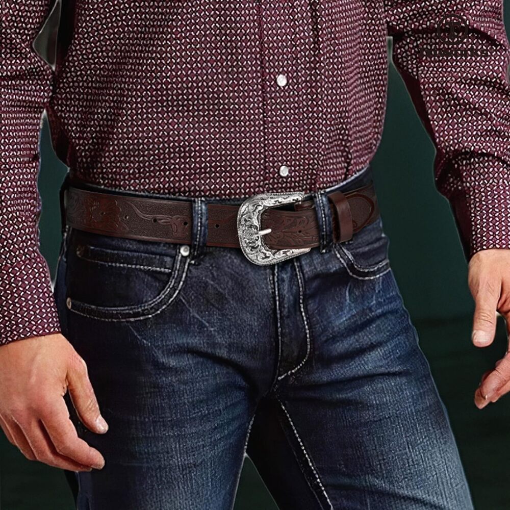 2654 Adjustable Vintage Western Belts For Women Men Cowboy Cowgirl Belt - Picture 4 of 6